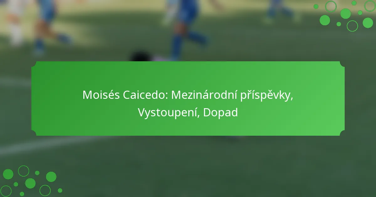Moisés Caicedo: Mezinárodní příspěvky, Vystoupení, Dopad