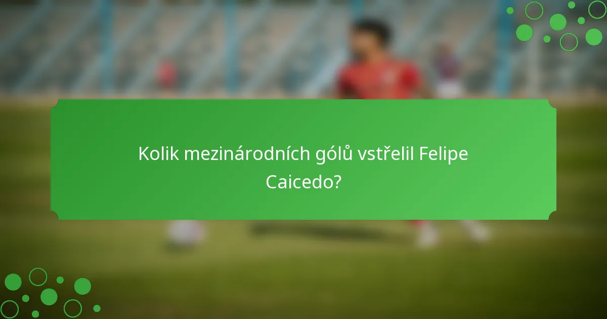 Kolik mezinárodních gólů vstřelil Felipe Caicedo?