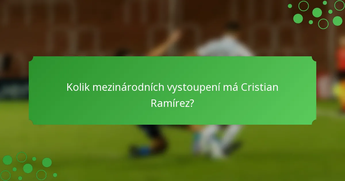 Kolik mezinárodních vystoupení má Cristian Ramírez?