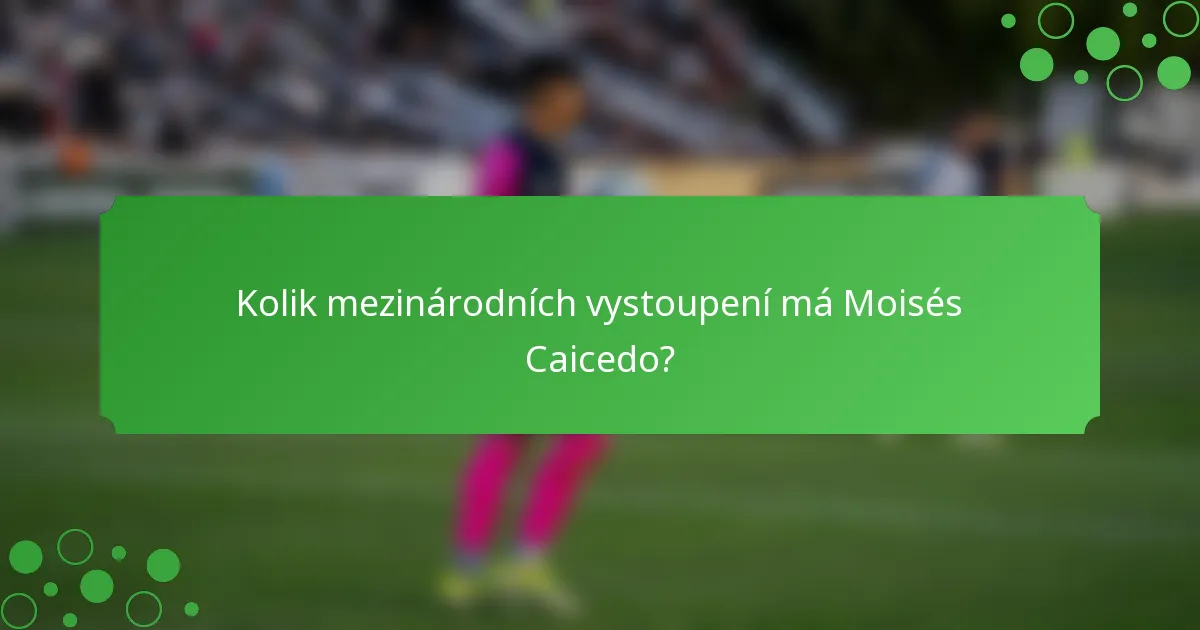 Kolik mezinárodních vystoupení má Moisés Caicedo?