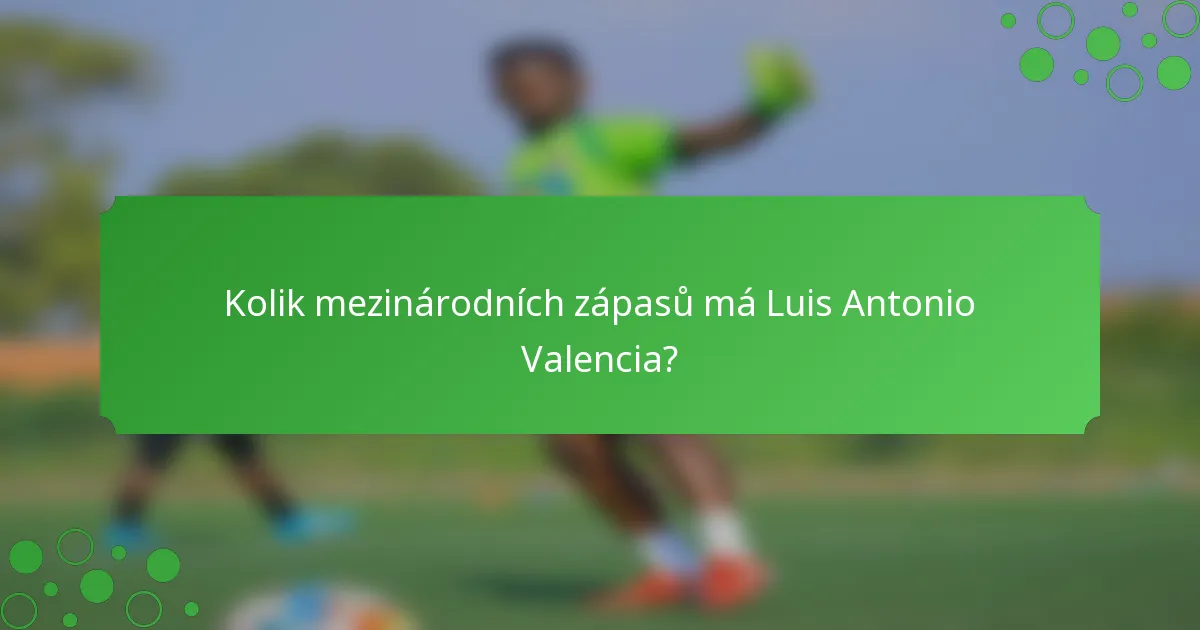 Kolik mezinárodních zápasů má Luis Antonio Valencia?