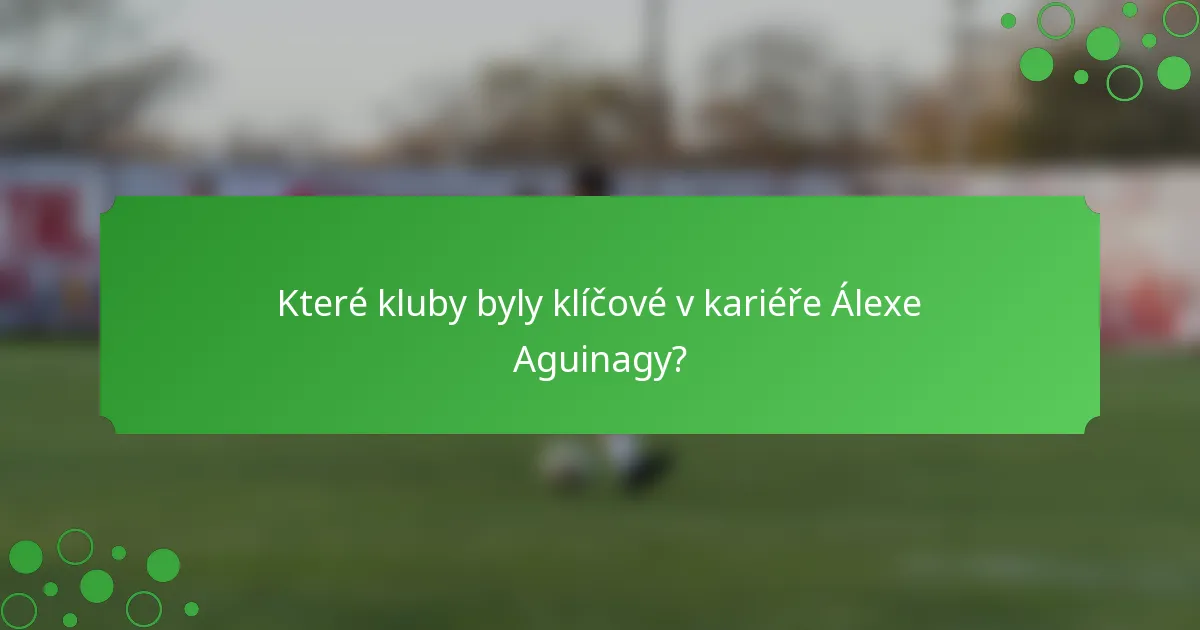 Které kluby byly klíčové v kariéře Álexe Aguinagy?